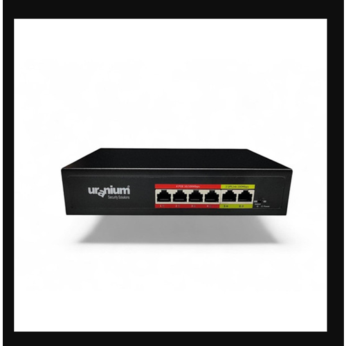 URANIUM POE-4002-48W 4 PORT 10/100 POE + 2 PORT 10/100 UPLINK WATCH-DOG SWITCH 48W