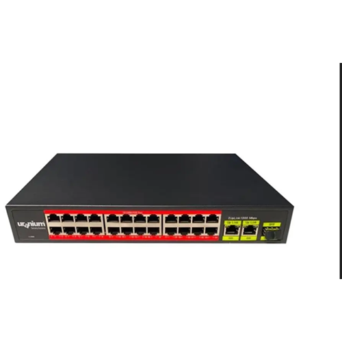 URANIUM POE-G2422SFP-300W 24 PORT GIGABIT POE + 2 GIGABIT RJ45 + 2 SFP UPLINK RACK SWITCH 300W