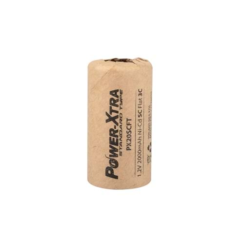 Power-Xtra PX20SCFT - 1.2V 2000 Mah - SC - Ni-Cd Şarjlı Pil - Başsız - 3C