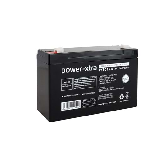 Power-Xtra EcoLead - PXEC12-6 - 6V 12 Ah Kuru Akü MADE IN MALAYSIA