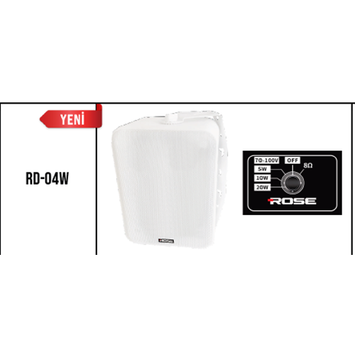 ROSE 4 İNC KOLON TİPİ HOPARLÖR TRAFOLU TRAFOSUZ BEYAZ RENK