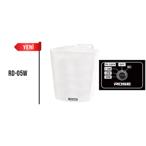 ROSE 5.25 İNC KOLON TİPİ HOPARLÖR TRAFOLU-TRAFOSUZ BEYAZ