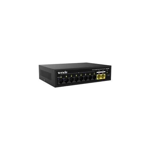 TENDA 75 W 10 PORT 8 PORT POE+ 10/100 MBPS + 2 PORT GIGABIT UPLINK SWITCH