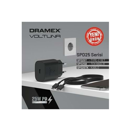Dramex SPD25B 25W PD Ultra Hızlı Şarj Adaptörü (Type-C)