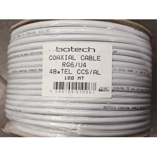 BOTECH RG6 U4 48 TEL CCS/AL ANTEN KABLOSU HRC 100 METRE FİYAT