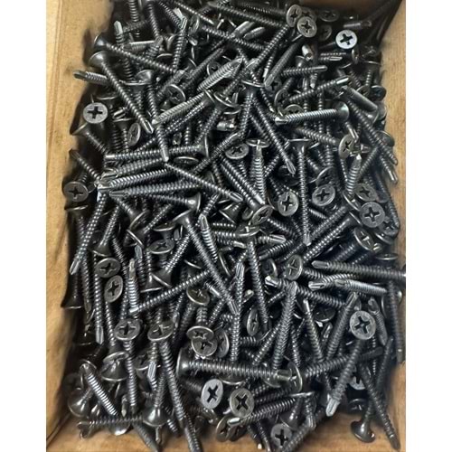 RİGİPS 3,5*25 MM MATKAP UÇLU VİDA SİYAH ALÇIPAN VİDASI 1000ADET DHL FİYATI