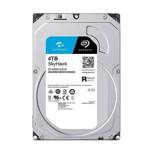 SEAGATE 4 TB 3.5 SKYHAWK SATA 5400RPM 256MB 7/24 GUVENLIK ST4000VX016 (RESMI DIST GARANTILI)