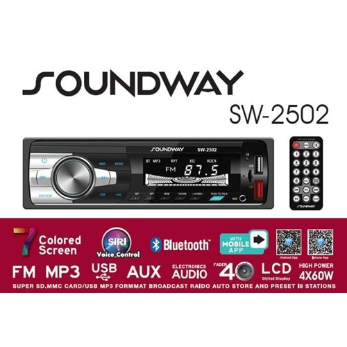SOUNDWAY SW-2502 BLUETOTH OTO TEYP