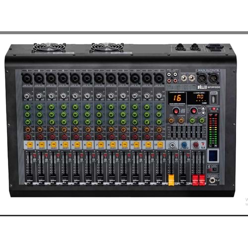 WÖLLER WÖLLER W12R1000 12 KANAL POWER MİKSER 12 KANAL POWER MİKSER 2*500W TRAFOSUZ