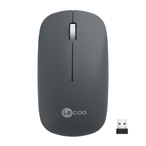LECOO GRİ SESSİZ KABLOSUZ MOUSE (PİL İÇİNDE)