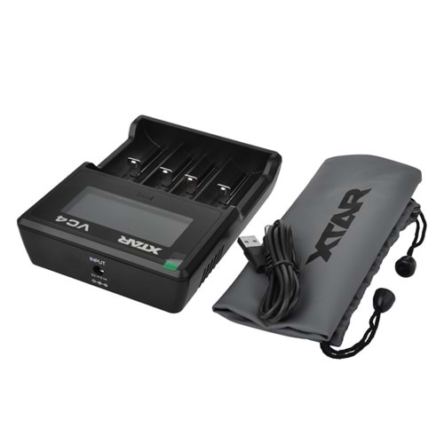 Xtar VC4 - Taşınabilir LCD Ekranlı Li-ion/Ni-Mh/Ni-Cd Pil Şarj Cihazı - 4lü
