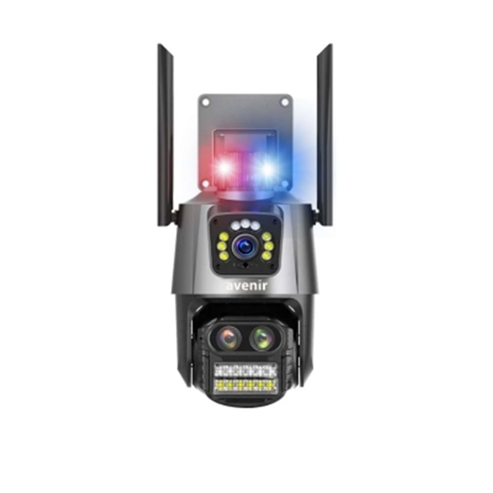 AVENIR 2 KAMERALI 6 MP Wi-Fi 10X PTZ KAMERA (UYGULAMA:iCSee,128 SD KART DESTEK,KARŞILIKLI KONUŞMA,HAREKET ALGILAMA,HAREKET TAKİP,GECE RENKLİ GÖRÜŞ)