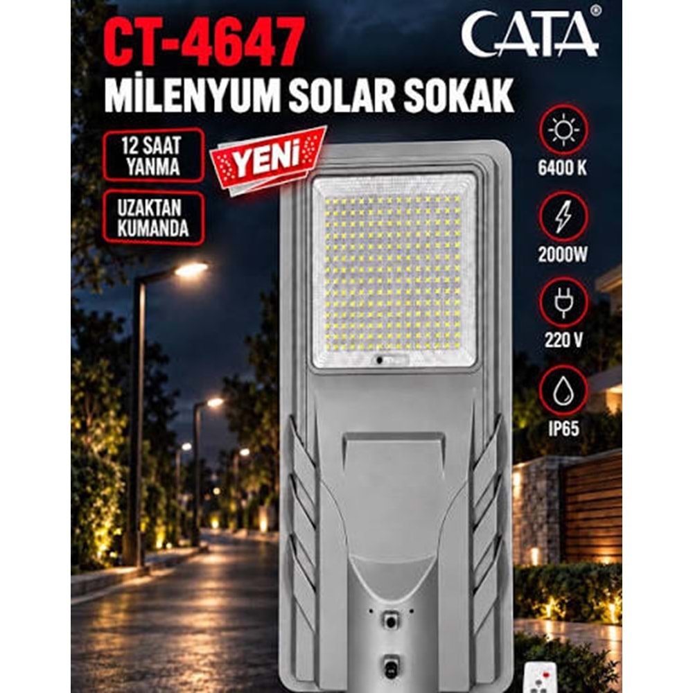 Cata CT-4647 2000W Milenyum Solar Sokak Armatürü