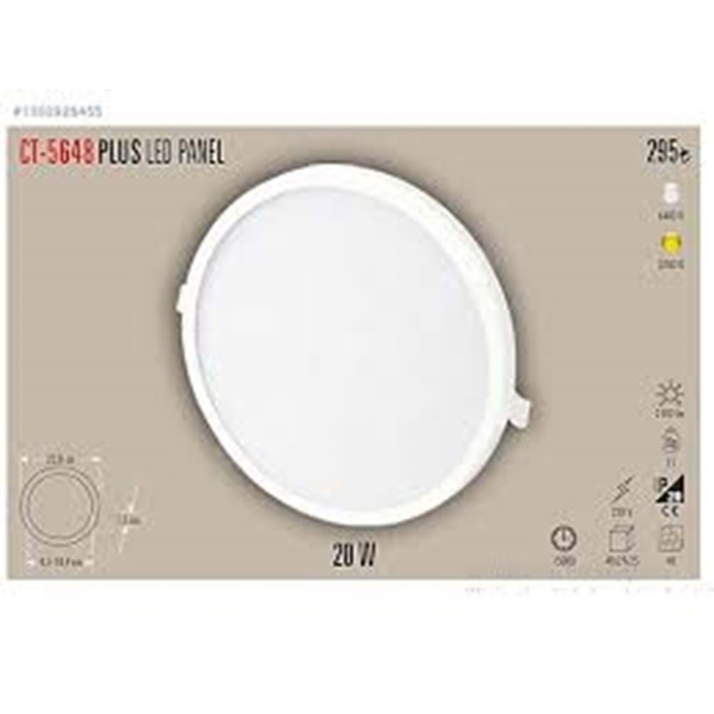 Cata Ct-5648 20W Plus Led Panel Armatür / Beyaz