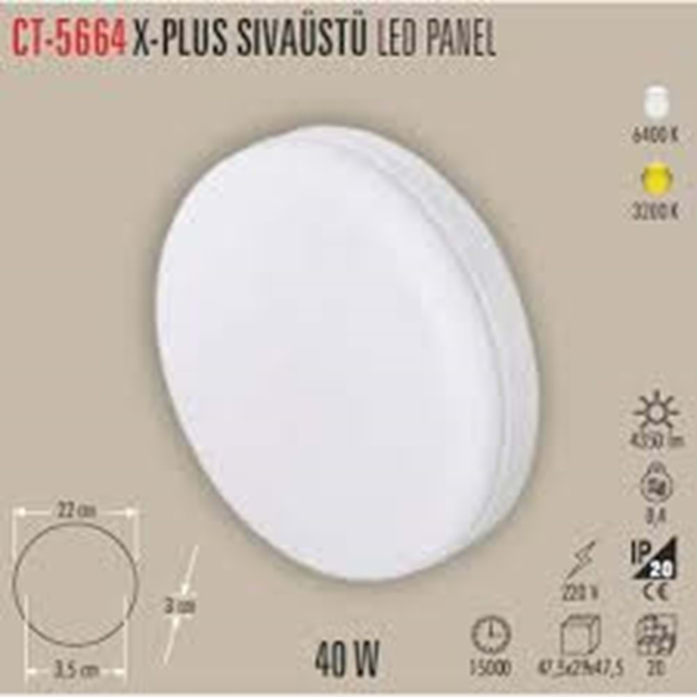CATA CT 5664-X Sıva Üstü 40W Led Spot 6500K Beyaz Işık