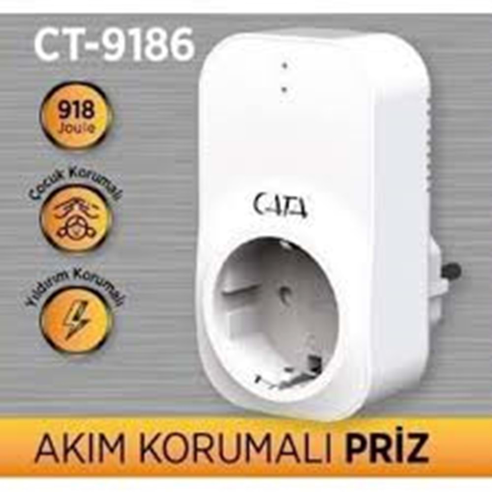 Cata CT-9186 918 Joule Tekli Akım Korumalı Priz