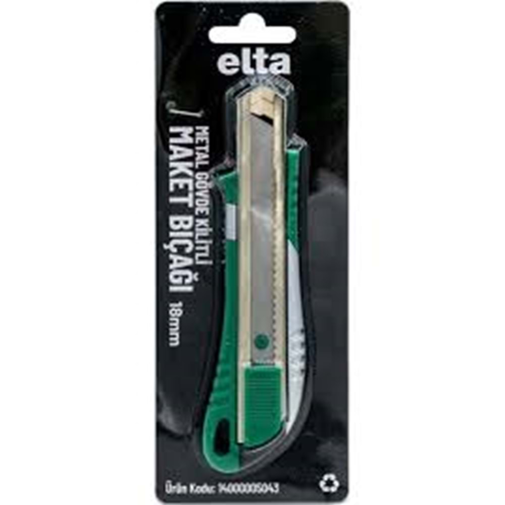 Elta Ergonomik Kilitli Maket Bıçağı 18Mm