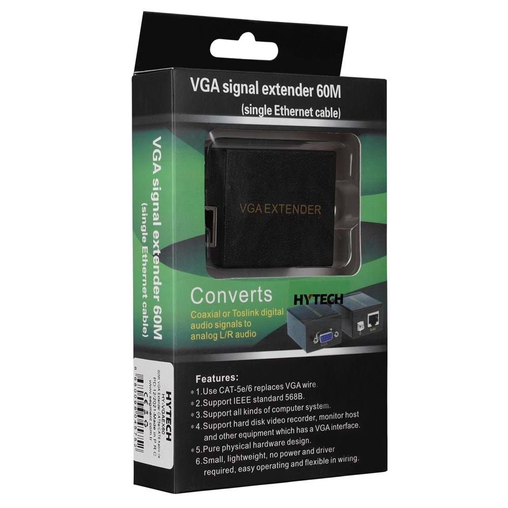 Hytech 60Mt VGA Extender CAT5e/CAT6 Kablo Uzatıcı