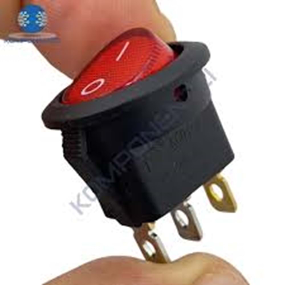 YUVARLAK ANAHTAR IŞIKLI 220 V KIRMIZI DHL