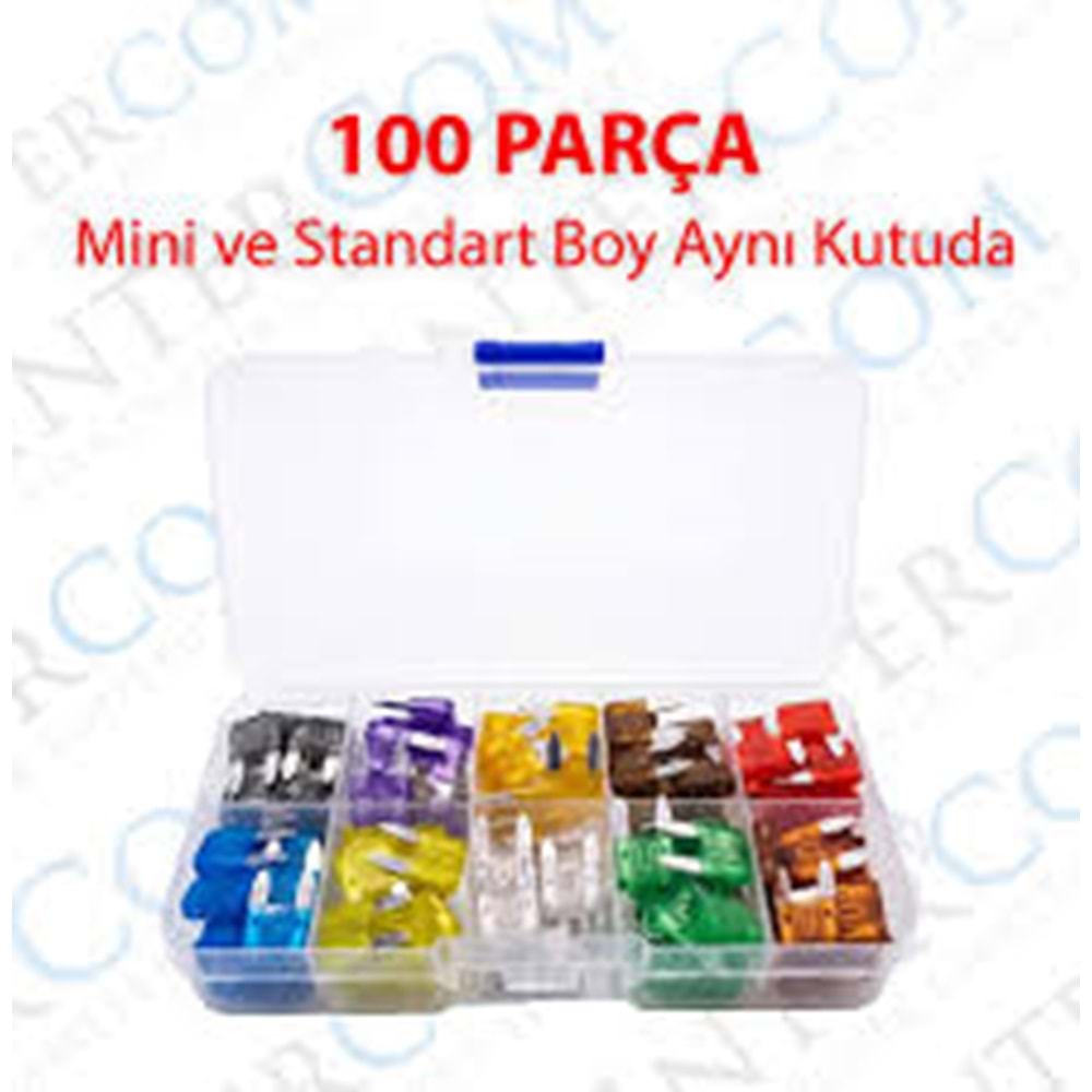 IC-274B-1 Kutulu Mini Oto Bıçak Sigorta Seti 100 Parça