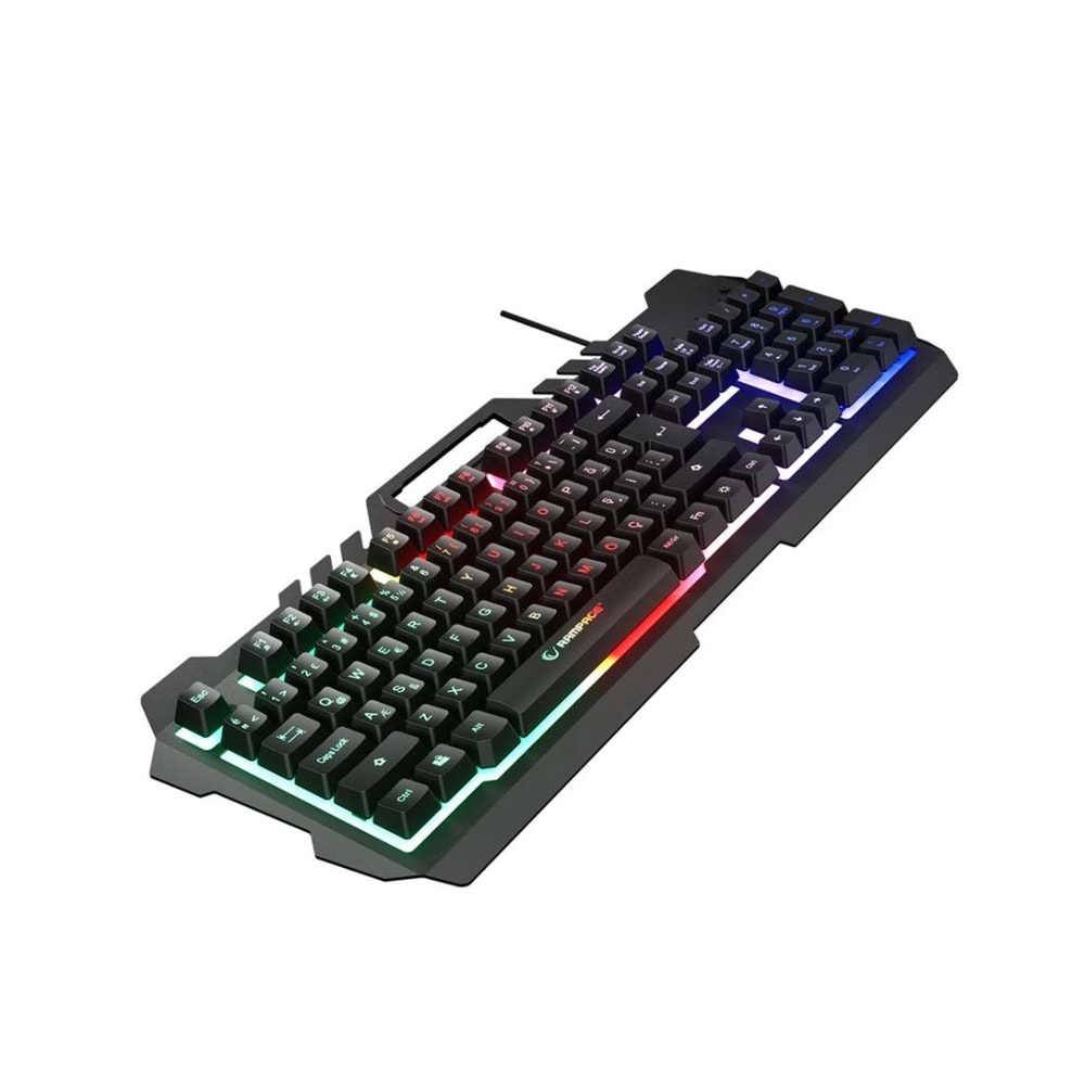 Rampage Gökkuşağı Aydınlatmalı USB Tam Türkçe Gaming Oyuncu Klavyesi