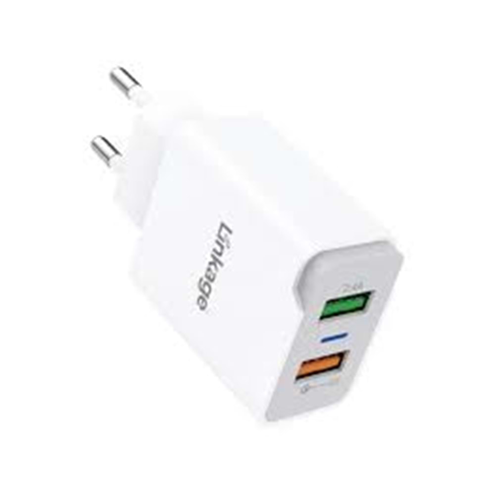 Linkage Lkc-46 20W USB-C+USB-A Dual Port GaN Hızlı ŞARJ ALETİ