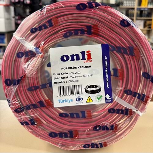 ONLİ 2*2,5 MM ŞEFFAF HOPARLÖR KABLO 100 METRE FİYATI DHL