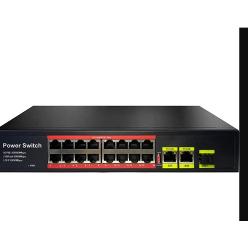 URANIUM POE-1621SFP-200W 16 PORT 10/100 POE + 2 GIGABIT RJ45 + 1 SFP UPLINK RACK SWITCH 200W