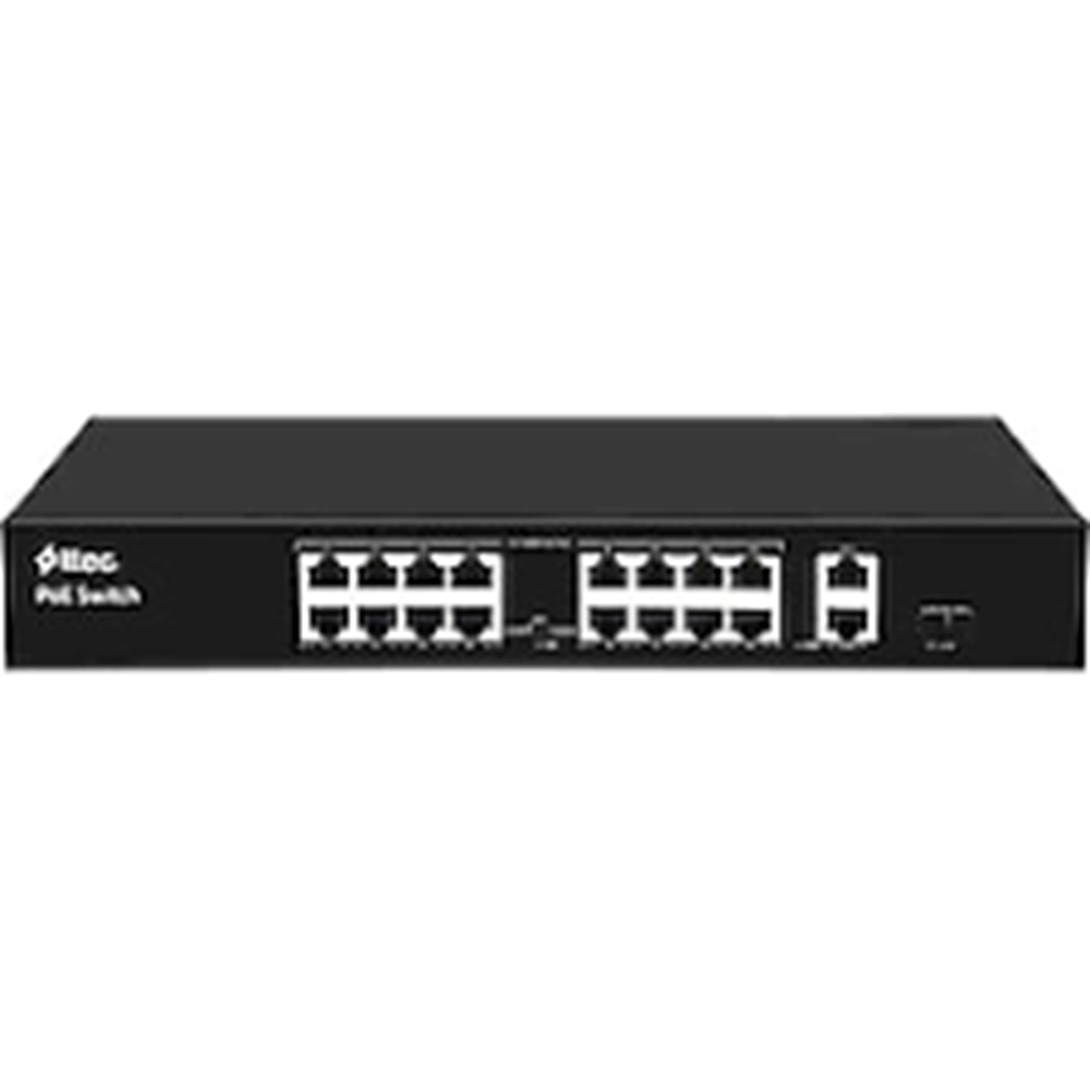 ttec 18300PG 16 Portlu, 10/100 Fast Ethernet, Tak Çalıştır Switch, 2 Gigabit Uplink, 16 Port PoE+(300W) (TSS)